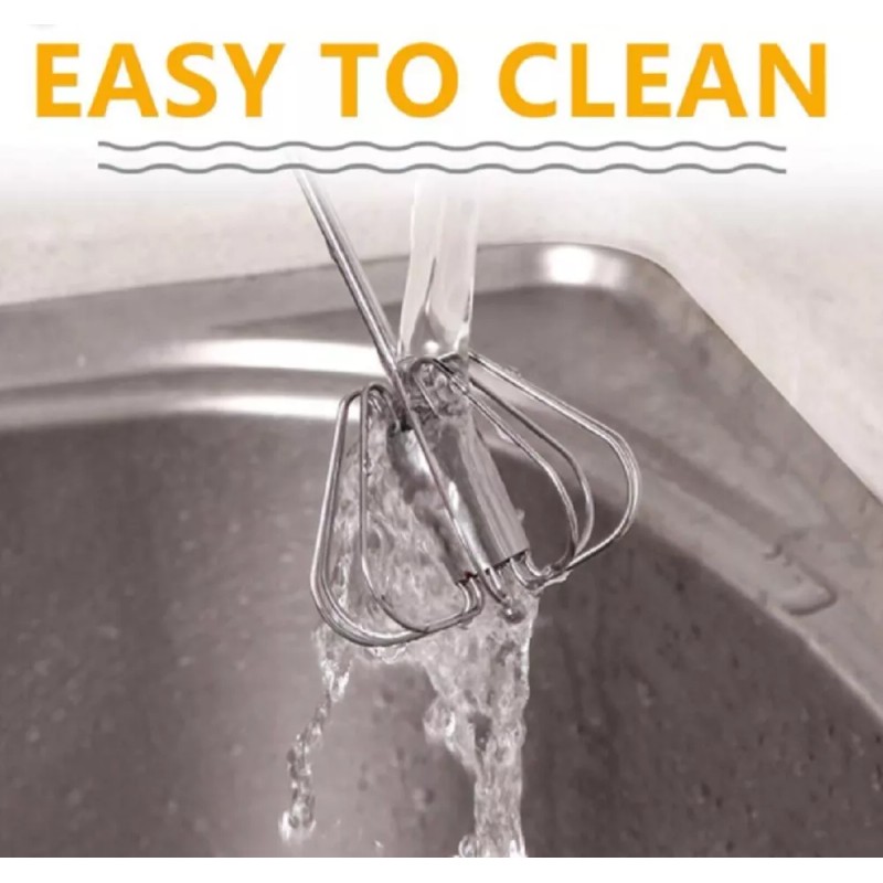 TIKA Semi-Automatic Egg Whisk – Stainless Steel Hand Push Beater