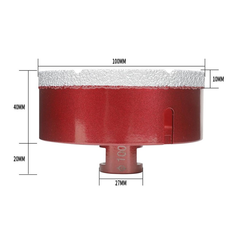 SUQIN Diamant Fliesenbohrer 100mm,M14 Gewinde Winkelschleifer Diamantbohrer Lochsäge zum Bohren