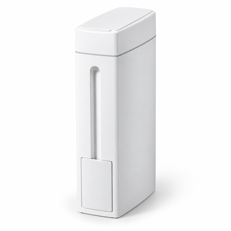 4.5L Slim Bathroom Trash Can with Concealed Toilet Brush, Narrow