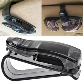 EROSPA® Sun Glasses Holder Sun Visor Clamp Holder 2-in-1 Clip for Tickets Business Cards Notes Glasses Storage for Car Truck Bus Car Boat Caravan