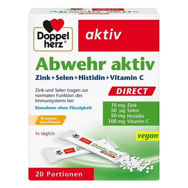 DOPPELHERZ Active defence for you, zinc, sel, histide, pell, pack of 20