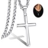 Kakonia 925 Sterling Silver Cross Necklace Beveled Edge for Men