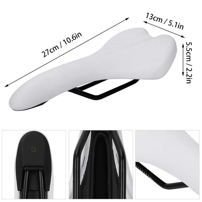 Mountain Road Bike, Comfortable Shockproof Cycling White Saddle Seat Seat