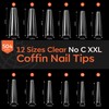 modelones 504PCS XXL Long Coffin French Nail Tips, No C