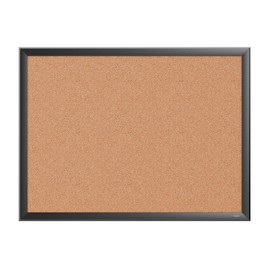 Staples Cork Bulletin Board, Black Frame, 2' x 1.5' (ST62833)