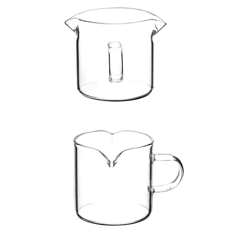 QWORK Double Spouts Espresso Shot Glass Cup Without Scale, 2