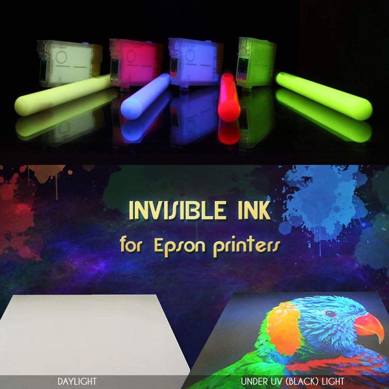 Professional Invisible UV Ink for Inkjet Printers 4 Colors Set,