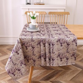 Majestic Giftware Jacquard Tablecloths for Rectangle Tables (TARPU-5472) | Aruba - Purple Elegance Design Dining Table Cover | Decorative Soft & Washable Tablecloth for Home, Kitchen & Dining (54X72)