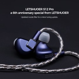 Letshuoer S12 Pro in-Ear Monitor 14.8mm Planar Magnetic Driver HiFi Earphone IEM with Detachable 2Pin Silver-Plated Monocrystalline Cable for Audiophile (Deep space blue, 2.5mm/3.5mm/4.4mm swappable)