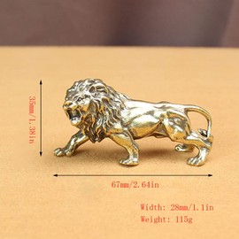 Wugebud Wwxuanke 1Pcs Solid Copper Simulation Lion Decorations Brass Lion Miniature Figurines Lion Desk Decoration Crafts Gift Brass Lion Home Living Room Ornaments