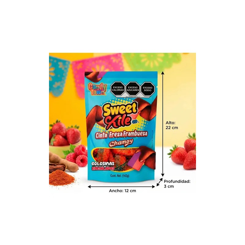 Gomitas Enchiladas Cinta Fresa Frambuesa Chamoy Sweet Chile 142g Doypack