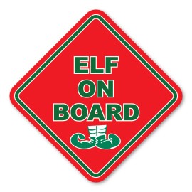 Elf on Board Diamond Magnet