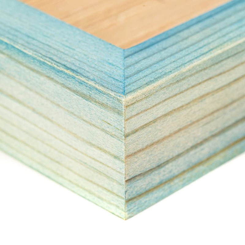 Blue Wooden Picture Frame 12x12 - Natural Rustic Solid Wood