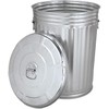 Plexon Pre-Galvanized Trash Can with Lid Round, Steel, 20gal, Grey,