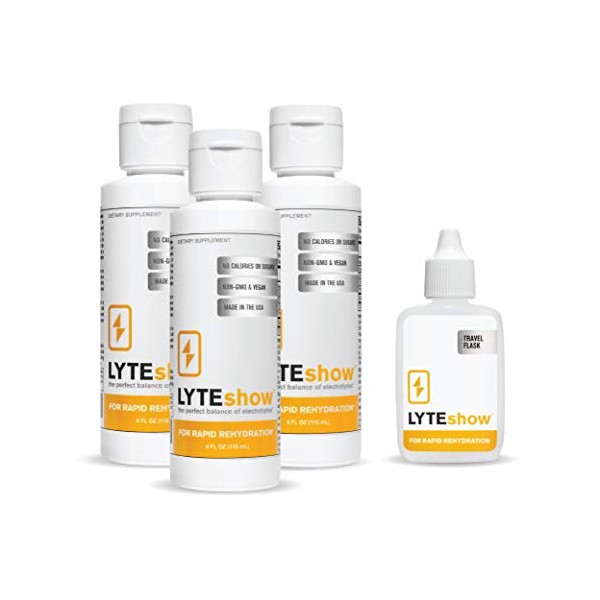 LyteShow Sugar-Free Electrolyte Supplement for Hydration and Immune Support - 3 Pack, 120 Servings - Keto Friendly - Zinc and Magnesium for Rapid Rehydration, Workout, Muscle Recovery and Energy - Vegan