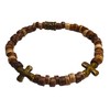 Faith Based Stretchy Beaded Bracelet with Bronze Cross