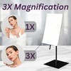 JERDON Rectangular Tabletop Vanity Makeup Mirror - 3X Magnification with