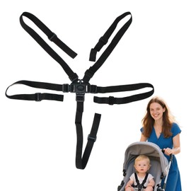 High Chair Seat Belts - Adjustable 5-Point Harness, Replacement Seat Belt for Highchair & Pushchair, Universal Fit, Durable & Comfortable, Foldable & Portable
