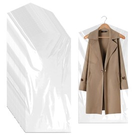 Plastic Garment Bags, 30 Pack Dry Cleaning Bags, Clear Clothes Covers, Dust Proof Garment Protector Covers, Garment Bags, Clear Plastic Clothes Covers for Clothes Shirt Jacket Suit(60 x 100cm)