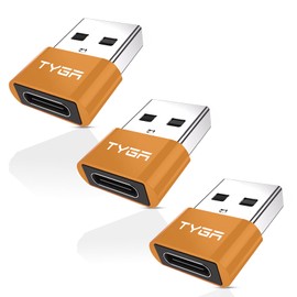 TYGA STORE USB Type C Female to USB Type A Male Adapter 2.0, Sync, Transfer, Charge, Plug & Play (3, Bronze)