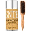 Slick Back Hair Brush, Hair Wax Stick Set - Boar