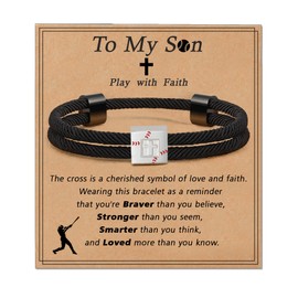 Lydow Baseball Bracelet Boys to My Son Gifts from Mom Dad Accessories 8-12 12-14 Jewelry Gear Cross Stuff Coaching Players Drip Essential Teen Grandson Men Mom Christmas Birthday Valentines Day