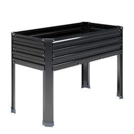 DIIYIV Galvanized Raised Garden Bed with Legs,48×18×30in Elevated Planter Box for Backyard,Garden, Patio, Balcony, 300lb Capacity,Planters for Outdoor Plants,Black