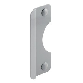 Prime-Line U 9509 Steel Latch Guard Plate Cover for Out-Swinging Doors, 6 Inch Cover with 5/16 Inch Offset, Gray, Set of 1