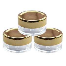 nsb herbals 8 gm Acrylic San Jar Transparent Cosmetic Container with Gold Cap and Leakproof Inner lids for Lip Balms / Scrubs, Eyeshadow, Makeup & DIY Cosmetic Products (Pack of 3)