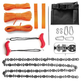 Rope Saw for Trees - 53" Rope Chainsaw with 68 Sharp Teeth & 100 Feet Paracord Kit | Rope saw tree saw high limb tree rope saw, Tree Limb cutter, Rope Chainsaw | Upgraded Limb Saw Chain