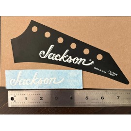 Jackson/Charvel Jackson Custom Shop USA instant  Raised UV DTF guitar headstock decal - White