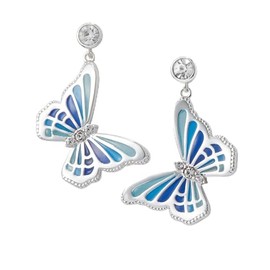 Alex and Ani Butterfly Crystal Drop Earrings