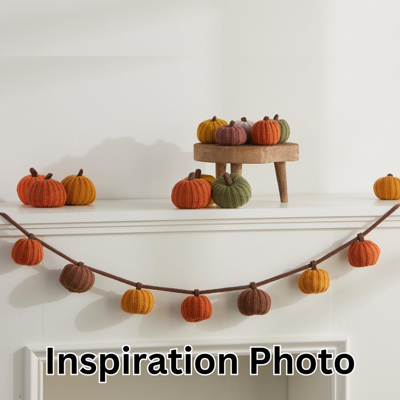 Mini pumpkins set of 5, knit pumpkin decor, cozy season