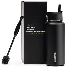 Essent 32 oz Insulated Water Bottle with Straw Lid, Stainless Steel Water Bottle, Double Wall Vacuum, Leakproof Flask, for Sports Gym Travel Camping