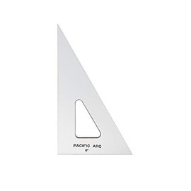 Pacific Arc Drafting Triangle, 6-inch, 30/60/90 Degrees, Clear Acrylic