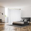 Gtouse Privacy Curtains for Room Divider, Metal Support Wall Mounted