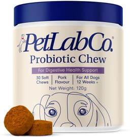 PetLab Co. Probiotic Support Chews – Daily Probiotic Supplements For Dogs – Help Maintain Digestive Health & Immune Function – With Inulin & Kelp For Gut Comfort – Pork Flavour, 30 Soft Chews