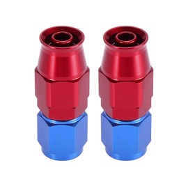 X AUTOHAUX 2pcs AN6 0 Degree Swivel Car Hose End Fitting for PTFE Line Red Blue