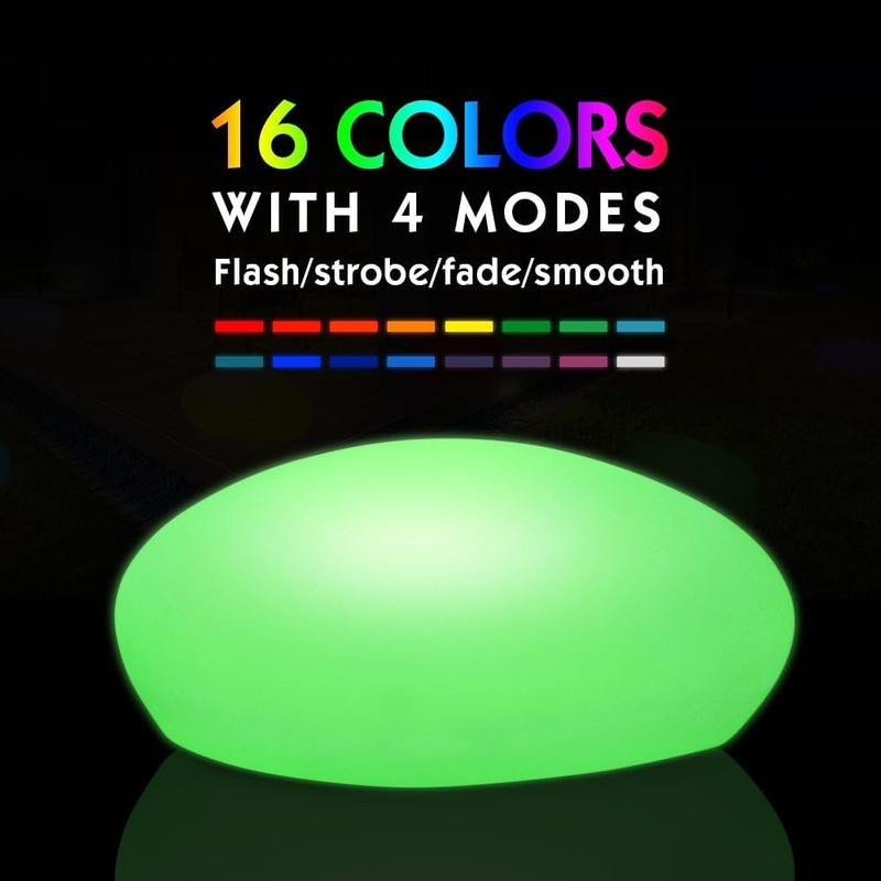 Blibly Solar Garden Lights Outdoor Glow Cobblestone Shape Lamp Garden