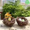 LWINGFLYER 2pcs Rattan Birds Nest for Garden Home Decor Easter