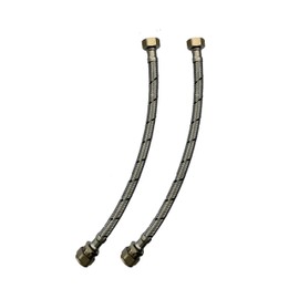 WRAS 15mm Flexible Hose, Double Pack 15mm x 1/2inch Flexi 300mm Durable Flexible Braided Tap & Inlet Valve Connector, Flexible Pipe, Flexible Tap Connector x2