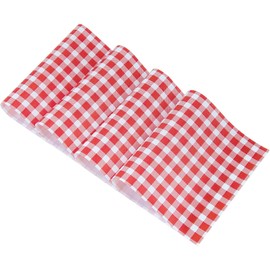 NATURALABEL 100 PCS 12"x7.5" Red and White Check Deli Paper Sheets - Grease & Water Resistant Food Basket Liners, for Wrapping Sandwiches, Burritos, Burgers, Hot Dogs, Fries (Red)