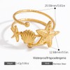Bohemian Starfish Shell Finger Statement Ring for Women Gold Plated