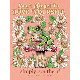 Simply Southern Don't Froget to Love Yourself Youth T-Shirt (Medium) Peach