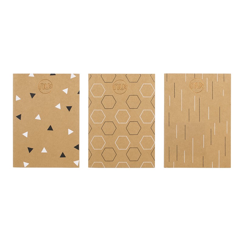 NU Kraft A4 Foiled Notebook, Pack of 3