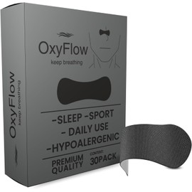 OxyFlow - 30 Tiras Nasales Para Respirar Mejor, Nose Strips, Tiras Nasales Deportivas, Nasal Strips For Breathing, Bandas Nasales Antironquidos, Snoring Nasal Strips, Nose Tape.
