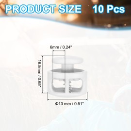 PATIKIL Plastic Cord Lock, 10 Pack Double Hole Spring Cord Toggle Stopper Slider Stops Fastener End for Paracord, Camping, Hiking, Shoelace Replacement, White