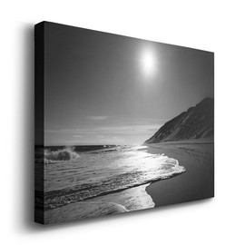 Renditions Gallery Canvas Prints Wall Art Landscape Nature Black White Ocean Artwork,Against the Dune,Ready to Hang, 27''x 18'', Made in America