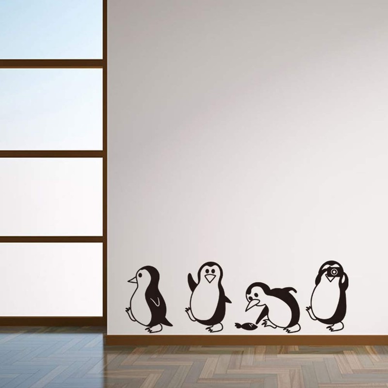 VOSAREA 57 x 18.5 cm, penguin wall sticker, fridge door
