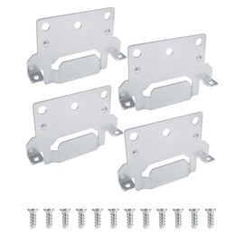 IWIWE Replacement for IKEA Bed Frame Part #116791 Mounting Plate & #105307 Screws – Compatible with Hemnes, Malm, Brimnes,Ingatorp,Tarva Kritter – Set Includes 4X Mounting Plates & 12x Screws